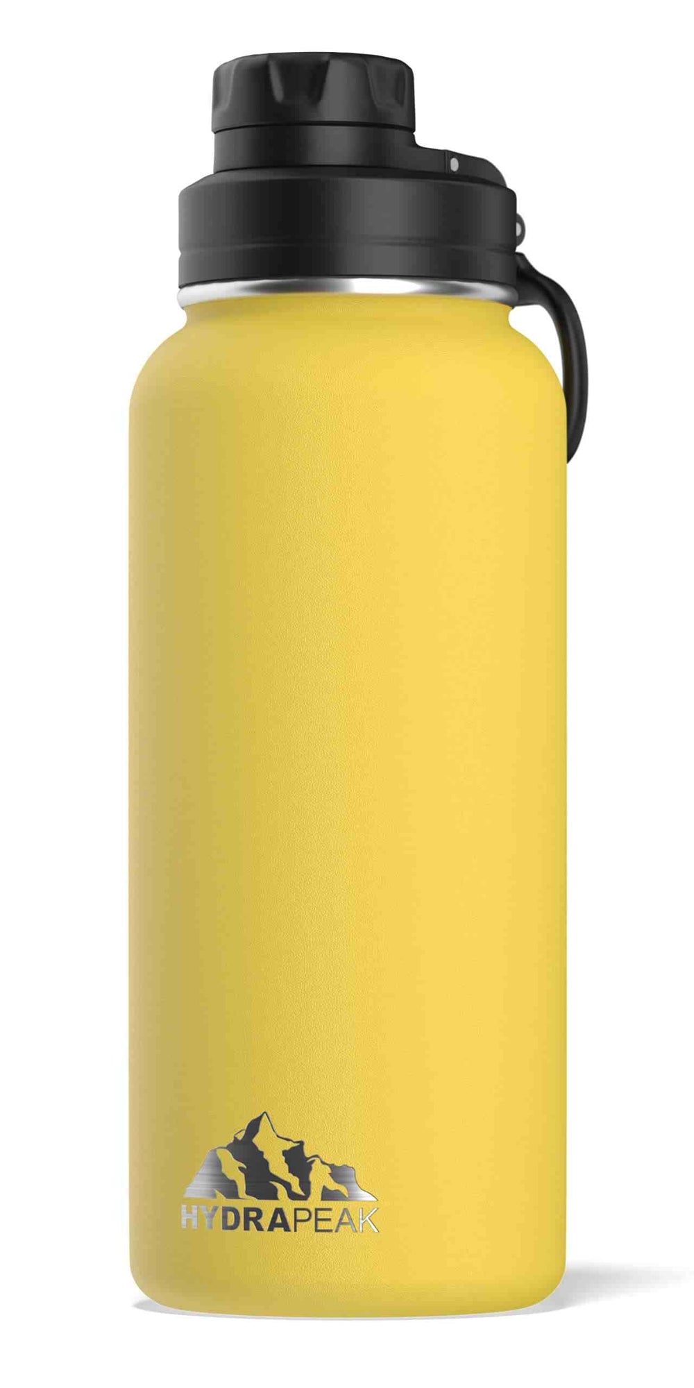 Hydrapeak 32oz Insulated Water Bottle with Chug Lid, Insulated Water Bottle, Thermal Water Bottle 32 Oz, Metal Water Bottle 32 Oz, Leak Proof Stainless Steel Water Bottles with Handle (Lemon)
