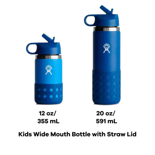 Hydro Flask Water Bottles 12 Oz Kids Wide Mouth Straw Cap Boot Peony