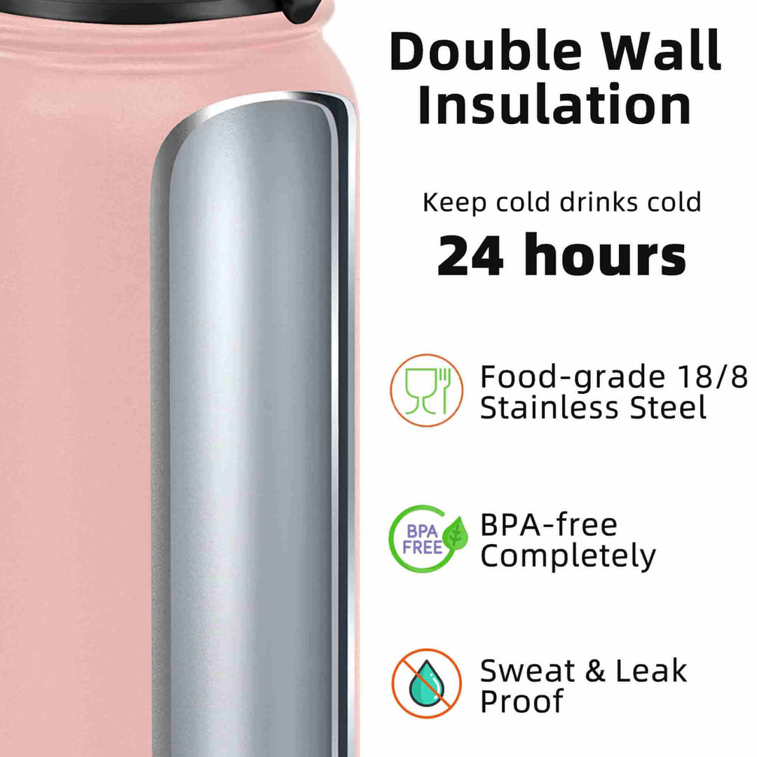 Stainless Steel Water Bottles - 32 Oz Insulated Stainless Steel Bottles