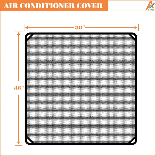 Air Conditioner Cover A/C Unit - Top Vinyl Mesh Cover for Outside Unit with Bungee Cords, Leaf Guard Mesh