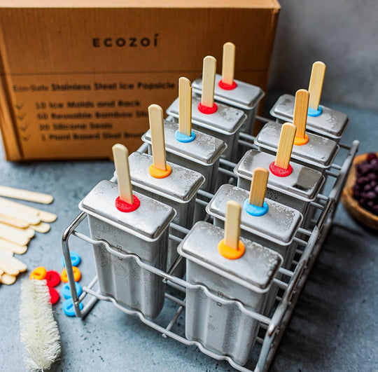 Stainless Steel Popsicle Molds and Rack - Popsicle Maker