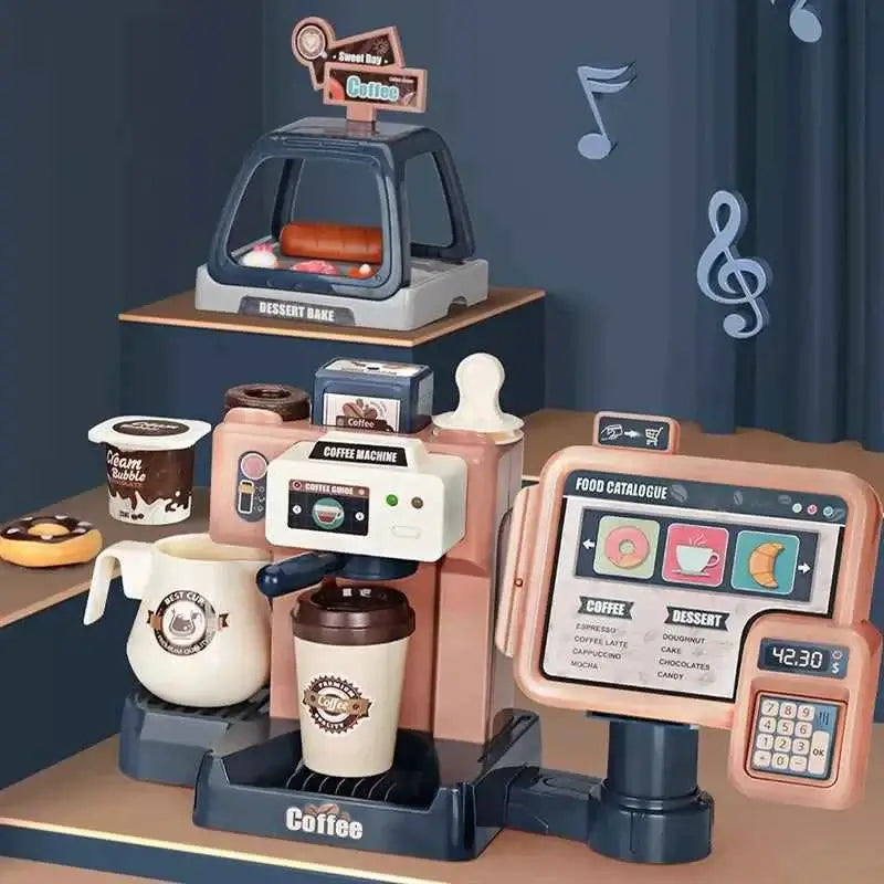 Coffee Machine Toy Kitchen Set Simulation Food Bread Coffee Cake