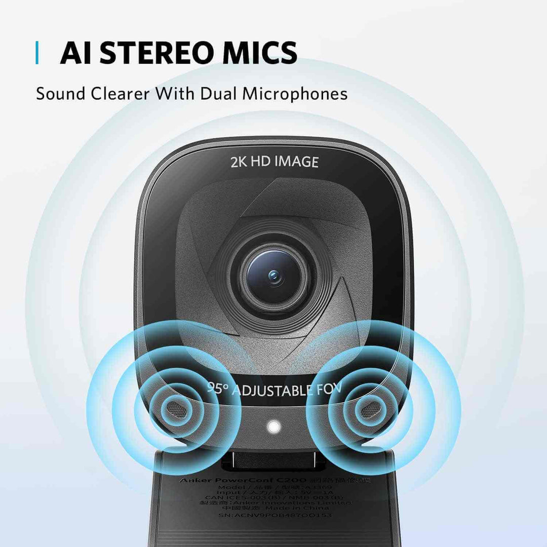 Webcam for Laptop, USB Web Camera, Noise. Cancelling Stereo Microphone