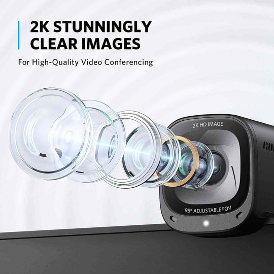  The webcam has a built-in microphone and a wide-angle lens for clear, high-quality video calls.