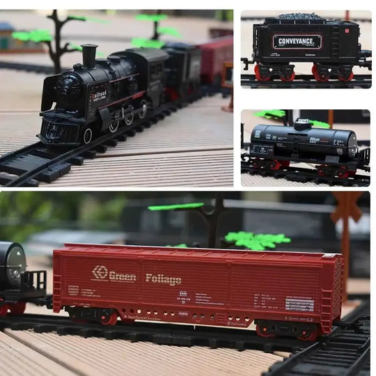 Train Set Railway Classical Freight Water Steam, Battery Operated