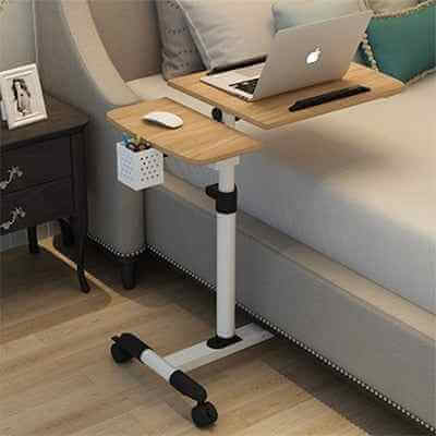 Bedside Laptop Table Adjustable Bed Stand for Computer with Wheels