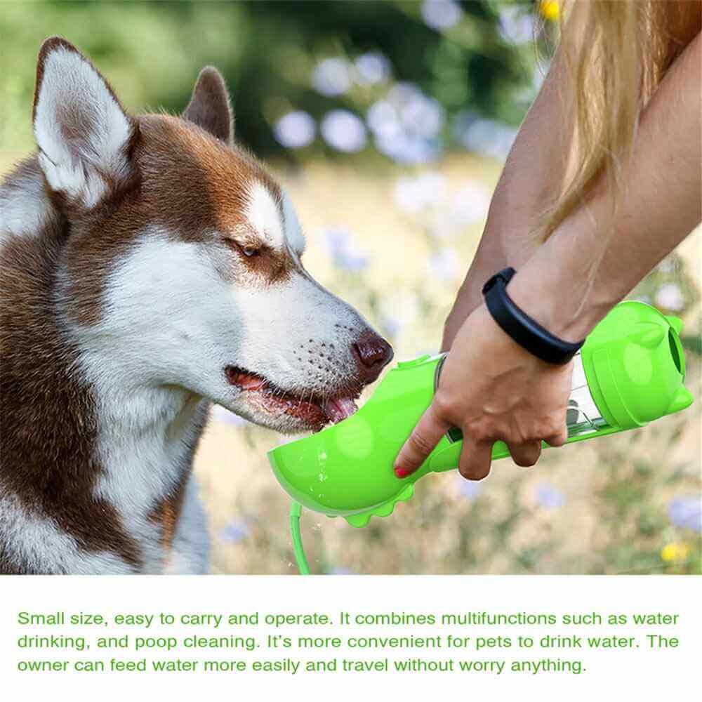 Multifunction Outdoor Dog Water Bottle - Best, Portable & Leak Proof green color