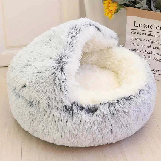 Cat Warm Bed Round Cushion Basket Sleeping for Pet Cave