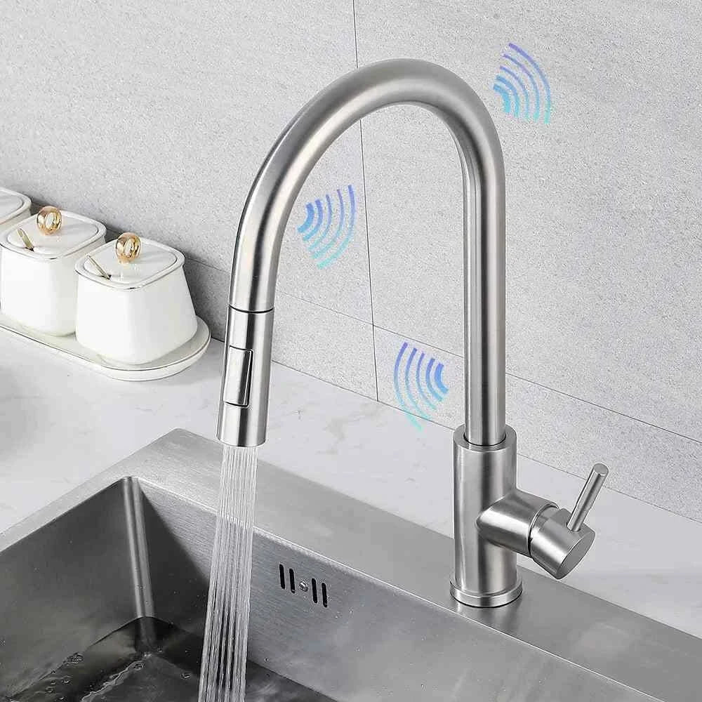 Smart Touch Kitchen Faucets with Sensor brush nickel color