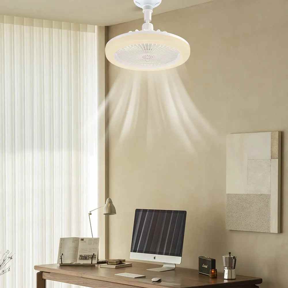  Ceiling Fan and Light LED Lamp with Remote Control Tricolor (white color)