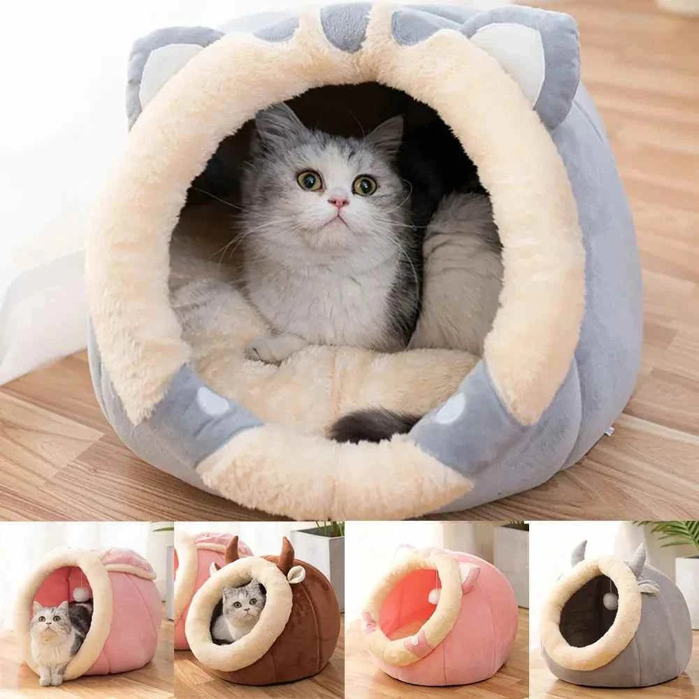 Cat Bed House Round Cushion Comfort Pet Cozy Sleeping Feline