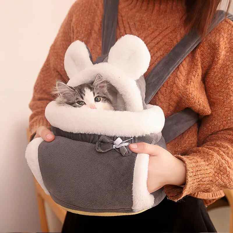 Cat Carrier Backpack Winter Cozy Comfortable Travel Convenient Pet Transport,
