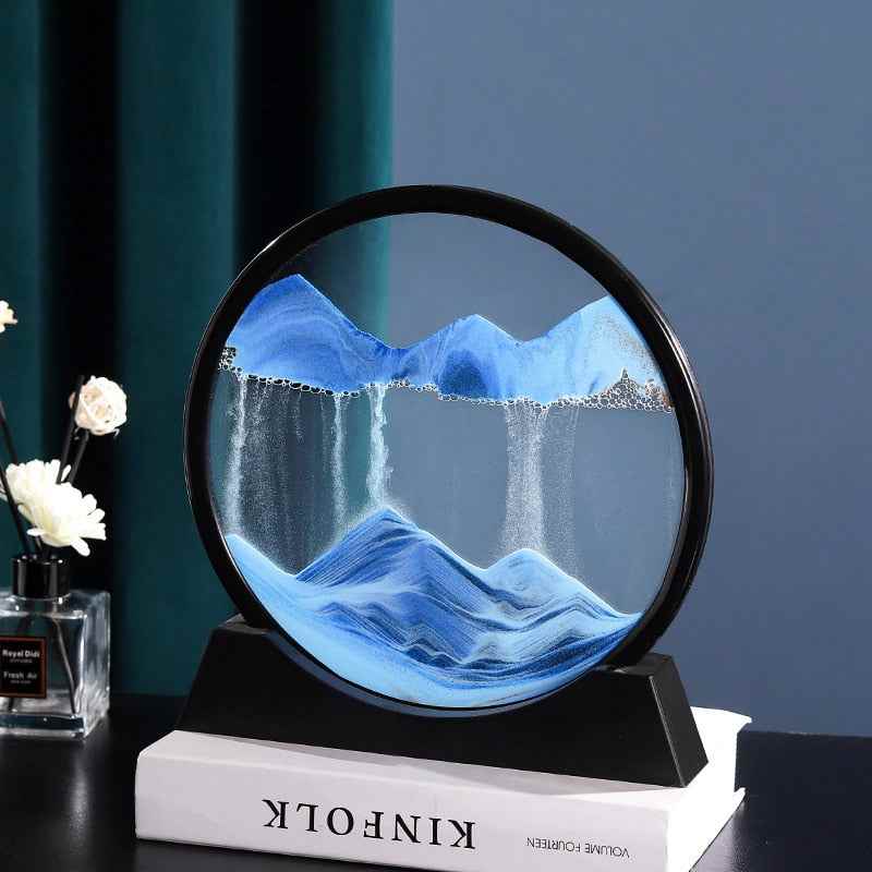 Moving Sand Art Picture Round Glass Deep Sea