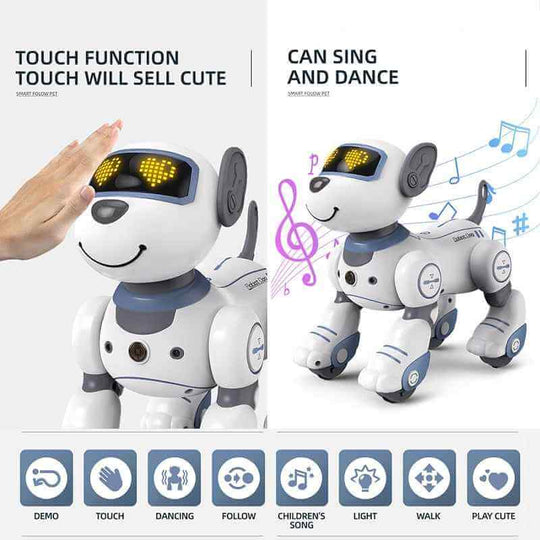 Robot Dog Remote Control Toy Stunt Voice Command Touch-Sense Music