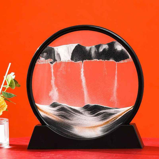 Sandscape Art Moving Sand Picture Round Glass Deep Sea Relaxing Decor