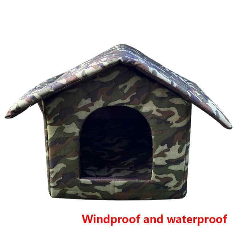 Outdoor Dog House Bed Waterproof Canvas Roof Bed Insulated All Weather