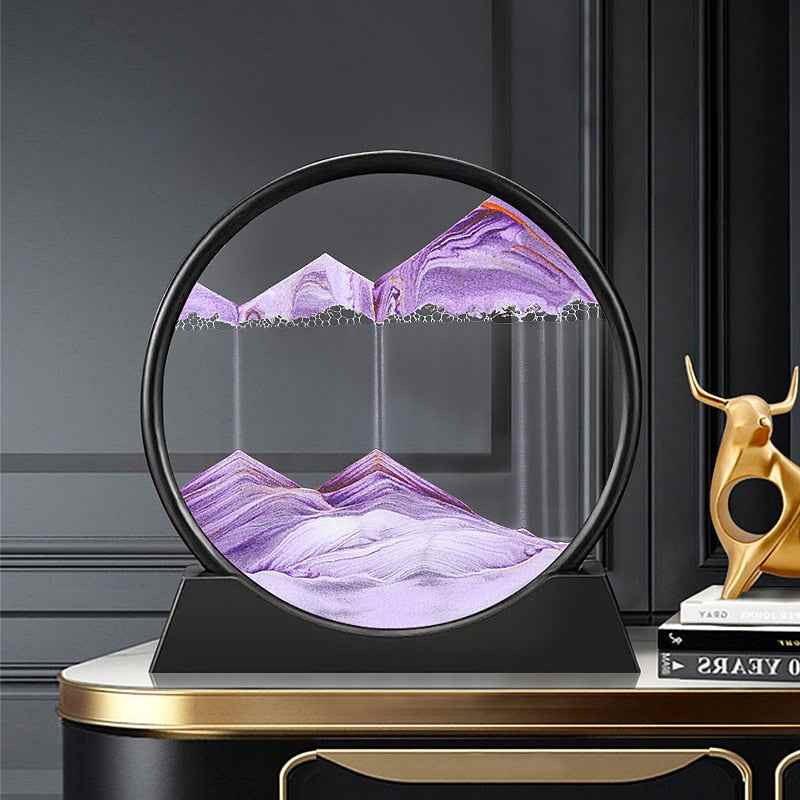 Moving Sand Art Picture Round Glass Deep Sea