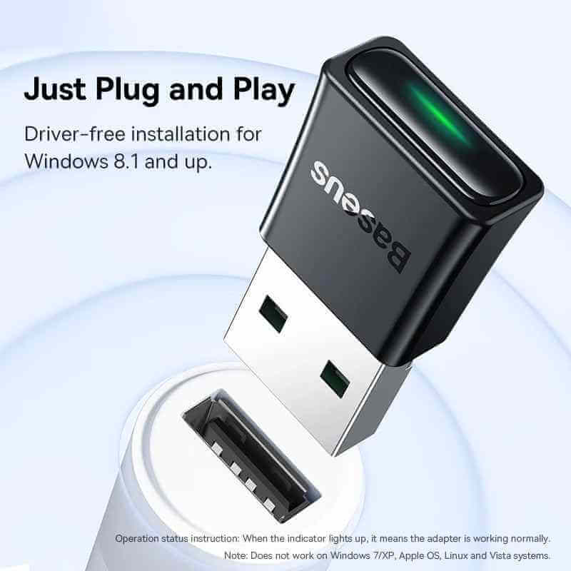 USB Bluetooth Adapter Dongle Adapter for PC Speaker Wireless 5.3 Plug