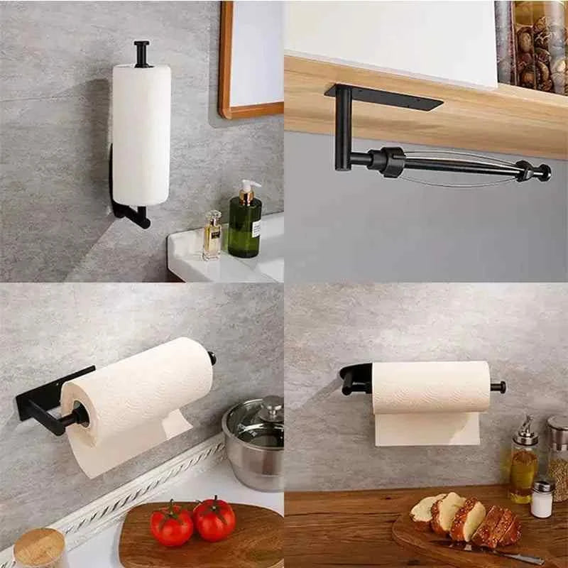 Paper Towel Holder Kitchen Stainless Steel Organizer Wall Mounted easy