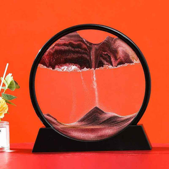 Sandscape Art Moving Sand Picture Round Glass Deep Sea Relaxing Decor