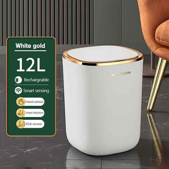 12L Luxury Bathroom Smart Sensor Trash Can 12L Luxury Bathroom Smart Sensor Trash Can white color