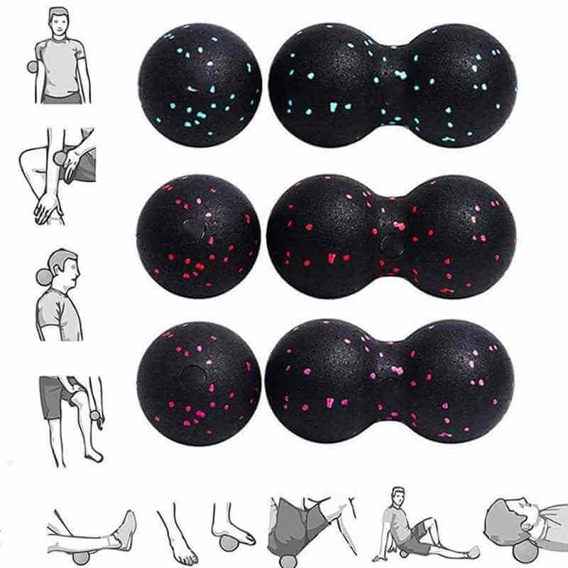 Color Black Ball Massage a Peanut shape for Relieve Pains and uses also as Yoga Ball