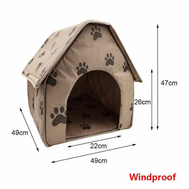 Outdoor Dog House Bed Waterproof Canvas Roof Bed Insulated All Weather