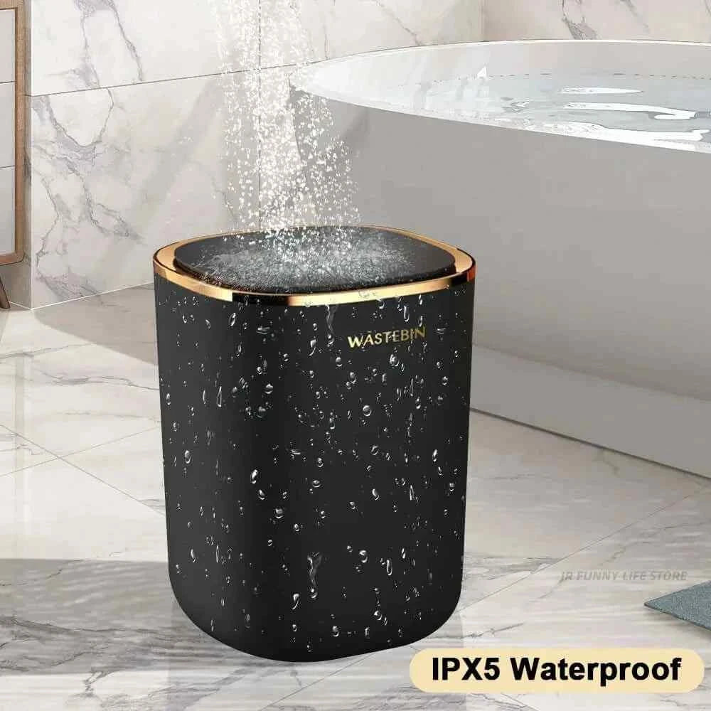 Bathroom Trash Can with Sensor : 12L Luxury Smart Trash Can