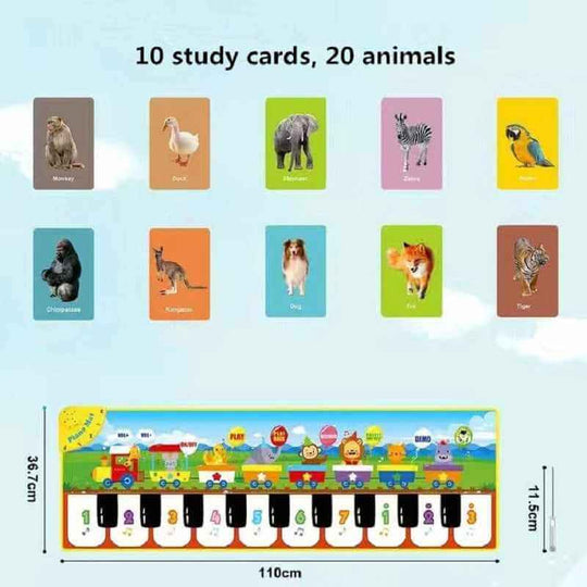 Children Musical Piano Play Mat, Animal Sound, Early Learning Stage