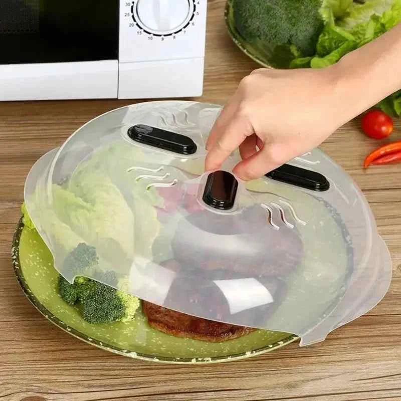Microwave Food Cover Magnetic Splashproof Lid with Steam Vents Convenient