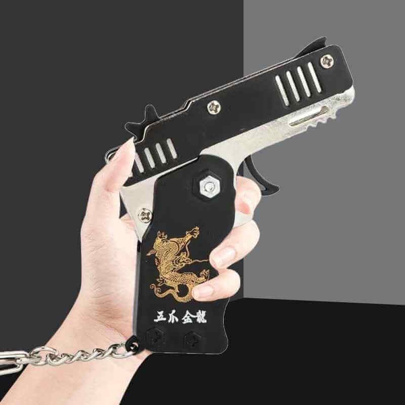 Keychains Elastic Rubber Band Shooting Pistol Outdoor Shooting Play