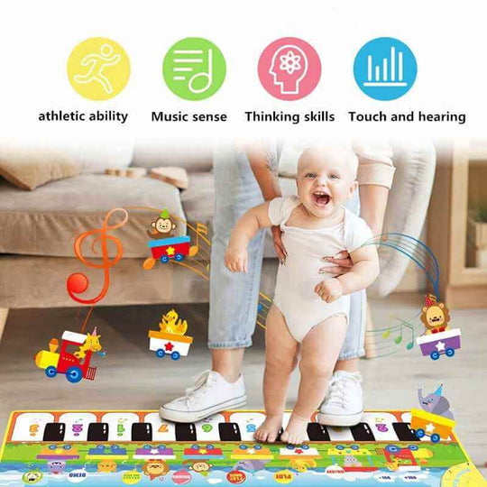 Children Musical Piano Play Mat, Animal Sound, Early Learning Stage