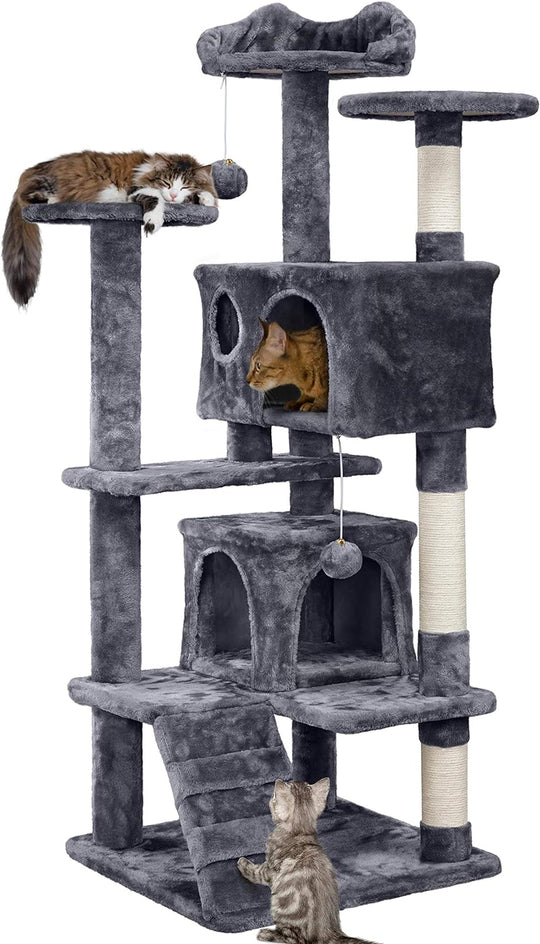 54 Inch Cat Tree Tower Condo Furniture Scratch Post for Kittens Pet House Play