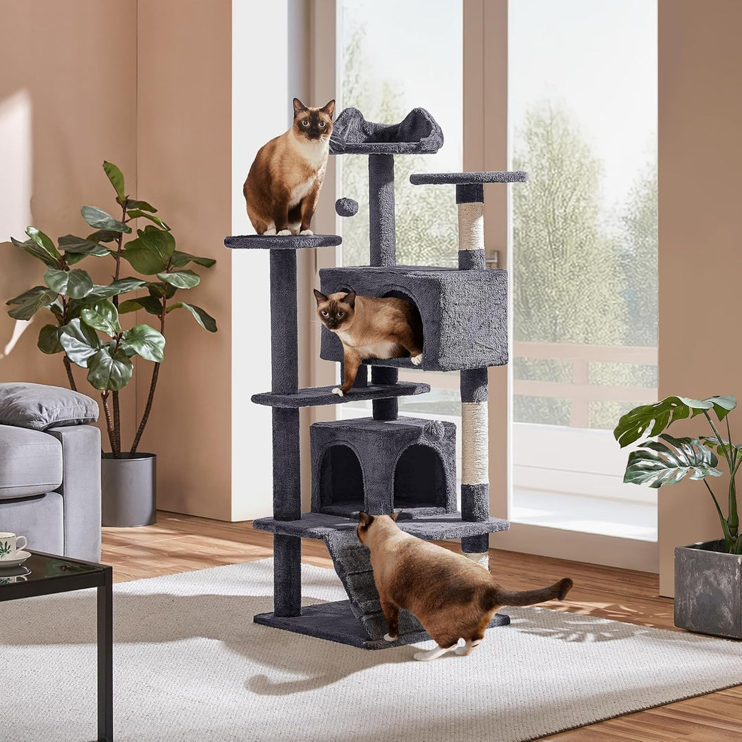 54 Inch Cat Tree Tower Condo Furniture Scratch Post for Kittens Pet House Play