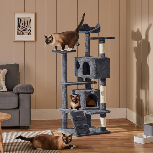 54 Inch Cat Tree Tower Condo Furniture Scratch Post for Kittens Pet House Play