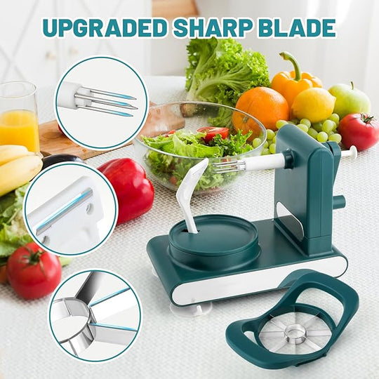 Apple Peeler Slicer Corer, Multi Fruit Peeler with Fruit Divider Set, Upgrade Hand Peeler Machine with Two Blades for Apple