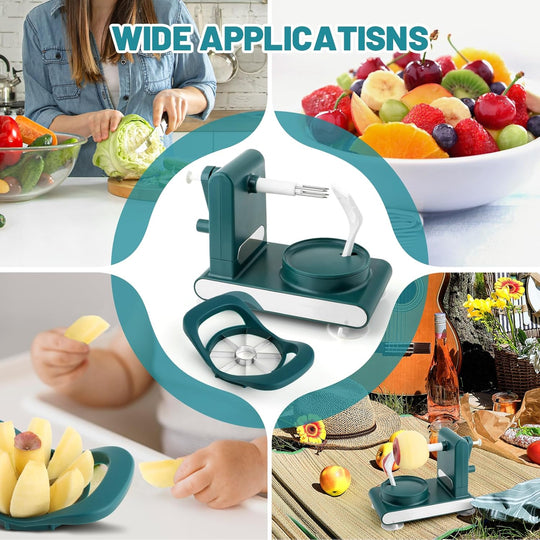 Apple Peeler Slicer Corer, Multi Fruit Peeler with Fruit Divider Set, Upgrade Hand Peeler Machine with Two Blades for Apple