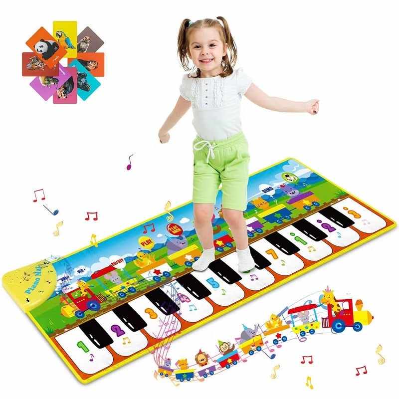 Children Musical Piano Play Mat, Animal Sound, Early Learning Stage